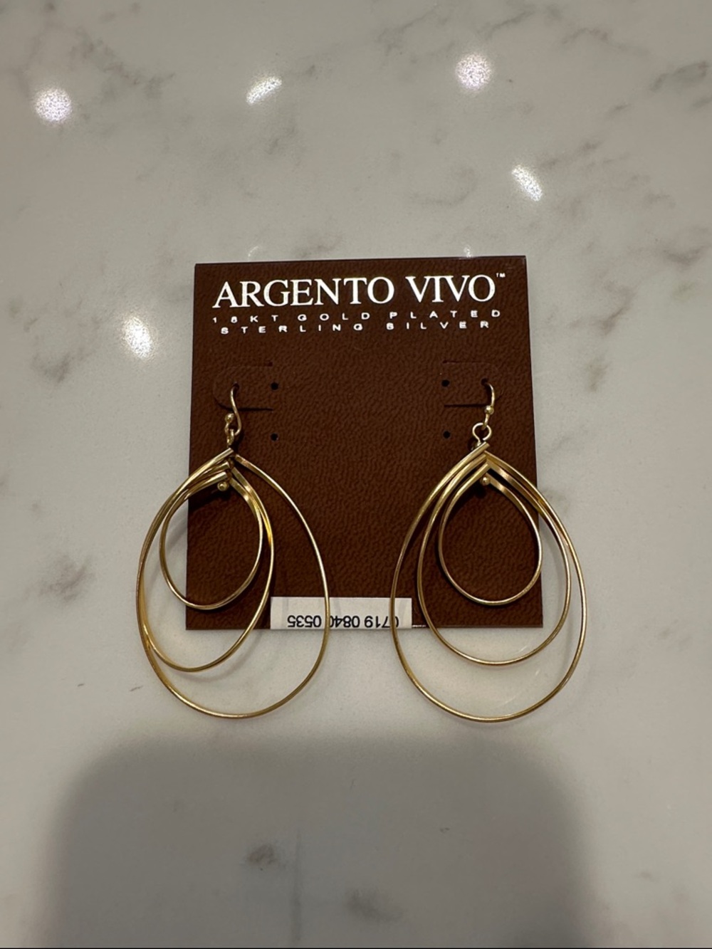 Argento Vivo 18KT Gold Plated Layered Teardrop Hoop Earrings